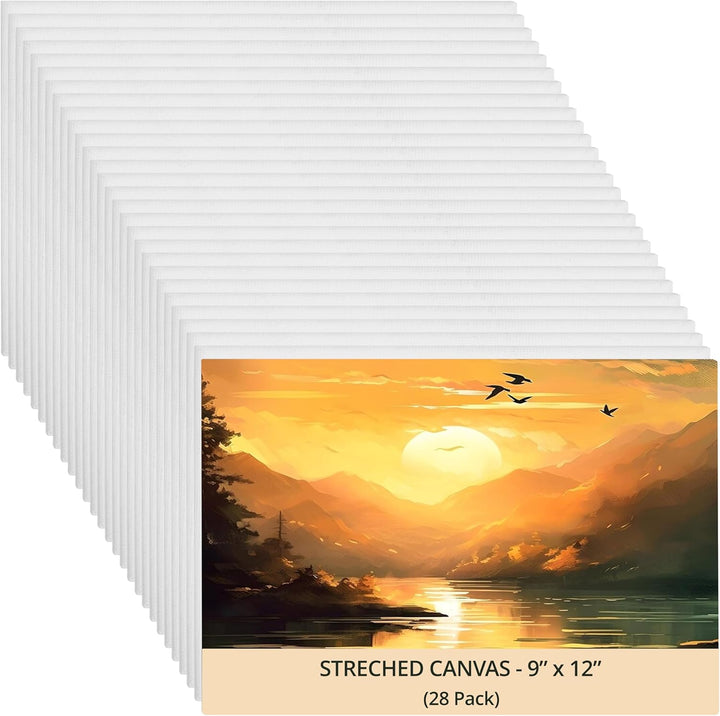 Belle Vous 28 Stk Leere Leinwände zum Bemalen – 20 x 30 cm – Vorgespannte Kleine Leinwand – Leinwand