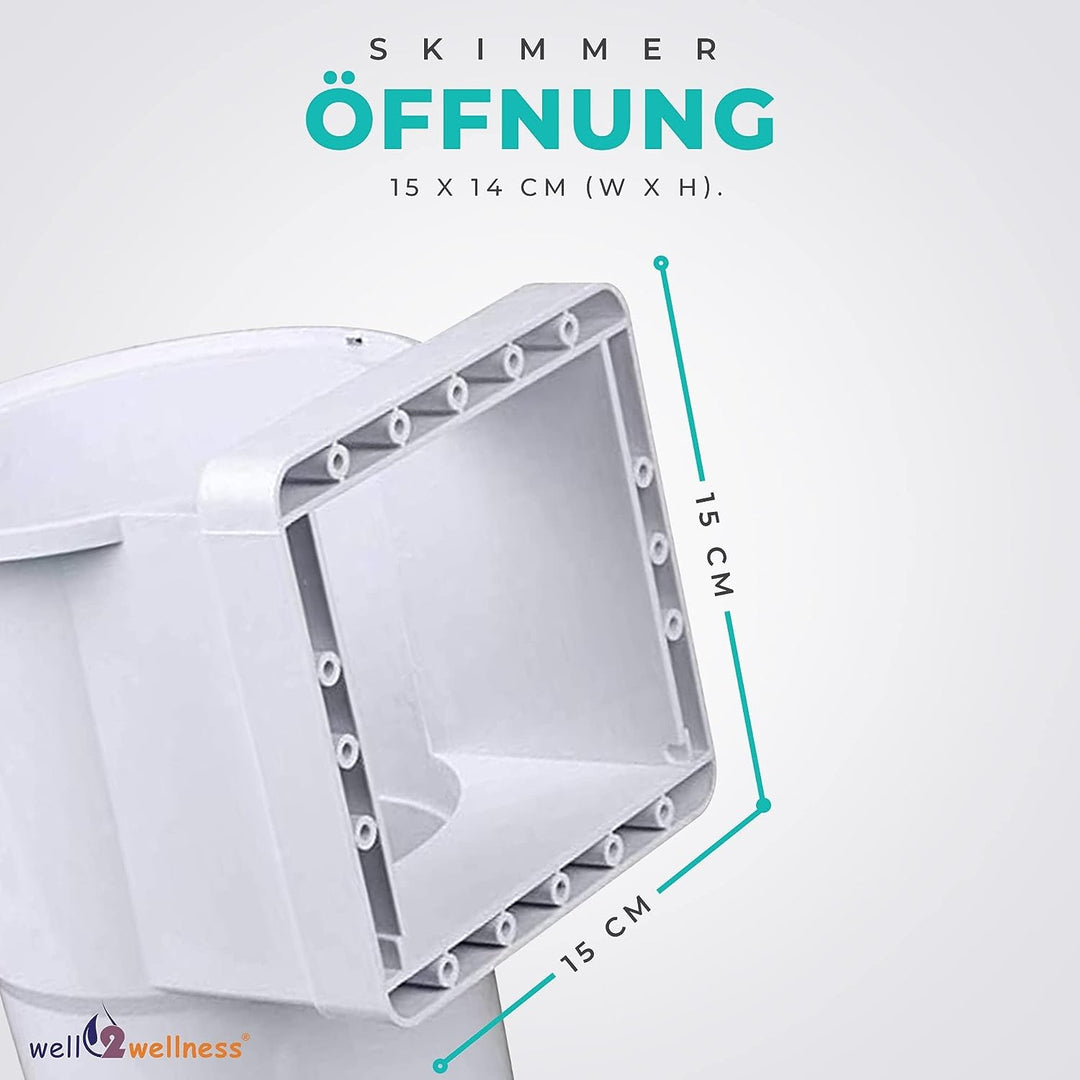 well2wellness Pool Skimmer Set S1 - Oberflächenskimmer Set für Schwimmbäder komplett inkl. Einlaufdü