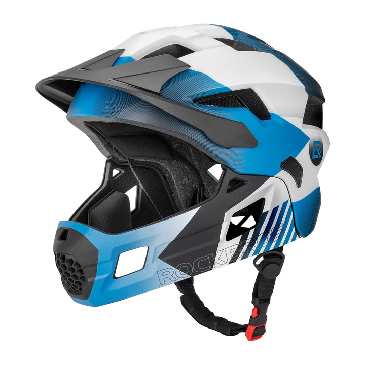 ROCKBROS Kinderhelm Integriert Fahrradhelm Kinder Jugend Fullface Helm mit Abnehmbarem Kinnschutz BM