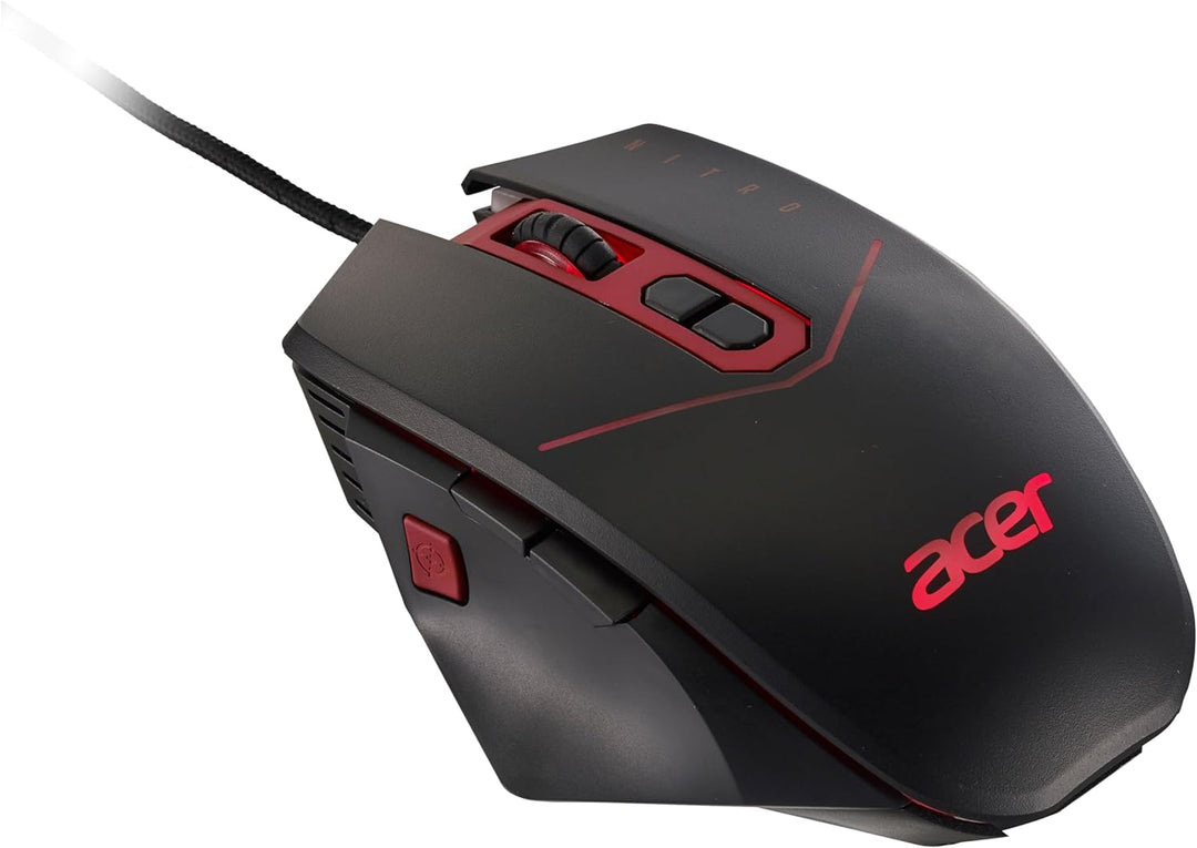 Acer Nitro Gaming Maus (4.200 DPI, anpassbar mit Vier Stufen und acht Tasten inkl. Burst Fire, LED B