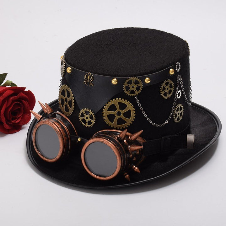 GRACEART Zauberkasten Steampunk Zylinder Hut Steampunk Herren and Steampunk Damen with Goggles, Gear
