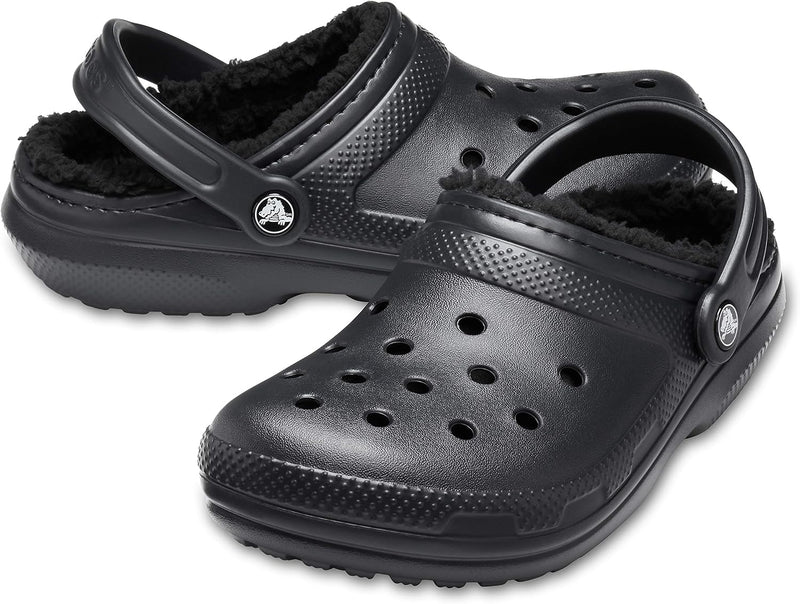 Crocs Unisex Classic Lined Clogs 33/34 EU Schwarz, 33/34 EU Schwarz