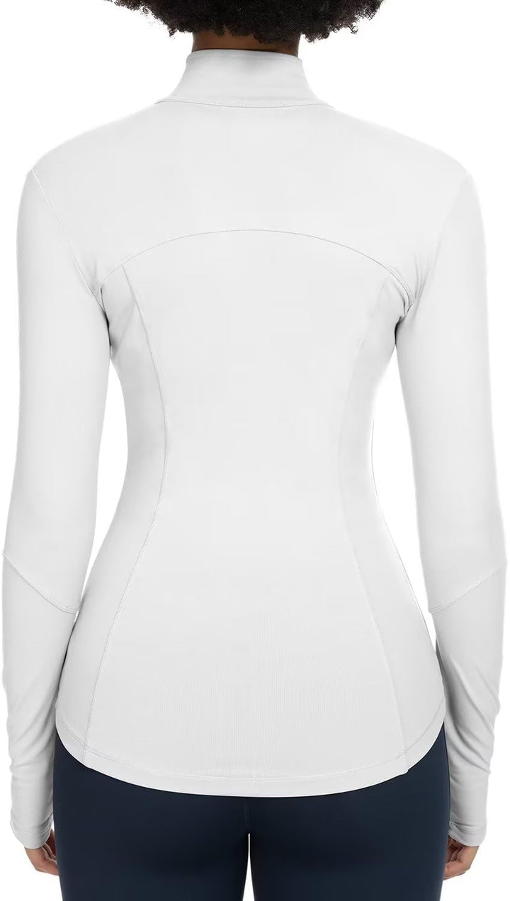 QUEENIEKE Damen-Laufjacken, durchgehender Reissverschluss, athletische Jacken, schmale Passform, Wor