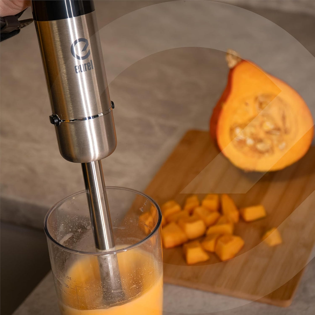 EUREL PREMIUMLine MP94 Stabmixer Set – Kabelloser Pürierstab mit 200W DC-Motor, 10 Geschwindigkeiten