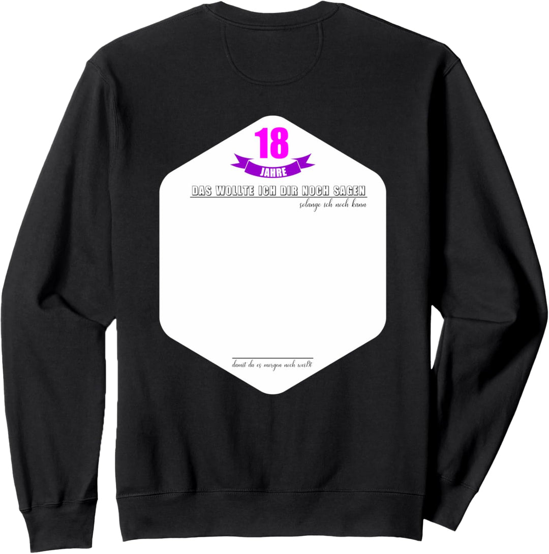 18 Jahre Geburtstag Party Lustiges 18 Geburtstag Gästebuch Sweatshirt