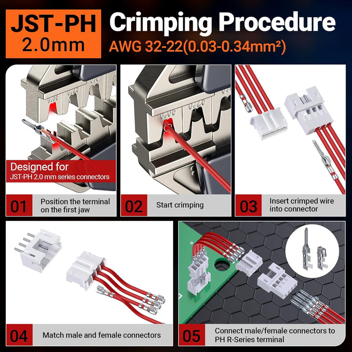 Preciva Crimpzange Set mit Aufbewahrungskoffer - 1565 tlg 29 Arten 0,08-1,5mm² 2,5mm-2,54mm Stecker
