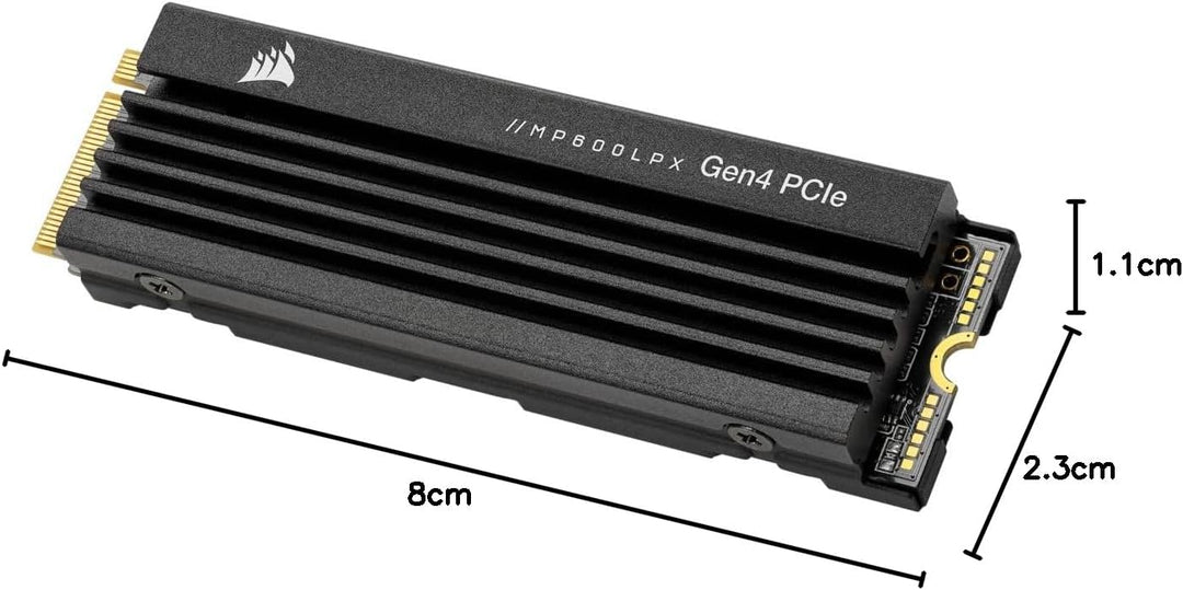 Corsair MP600 PRO LPX M.2 NVMe PCIe x4 Gen4 SSD, 1 TB, optimiert für PS5 Black, 1 Stück 1 TB Schwarz