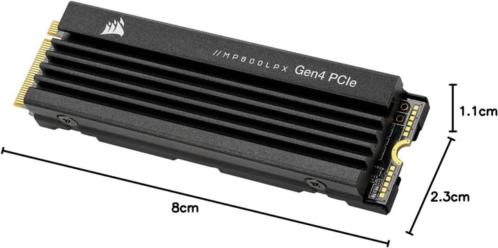 Corsair MP600 PRO LPX M.2 NVMe PCIe x4 Gen4 SSD, 1 TB, optimiert für PS5 Black, 1 Stück 1 TB Schwarz