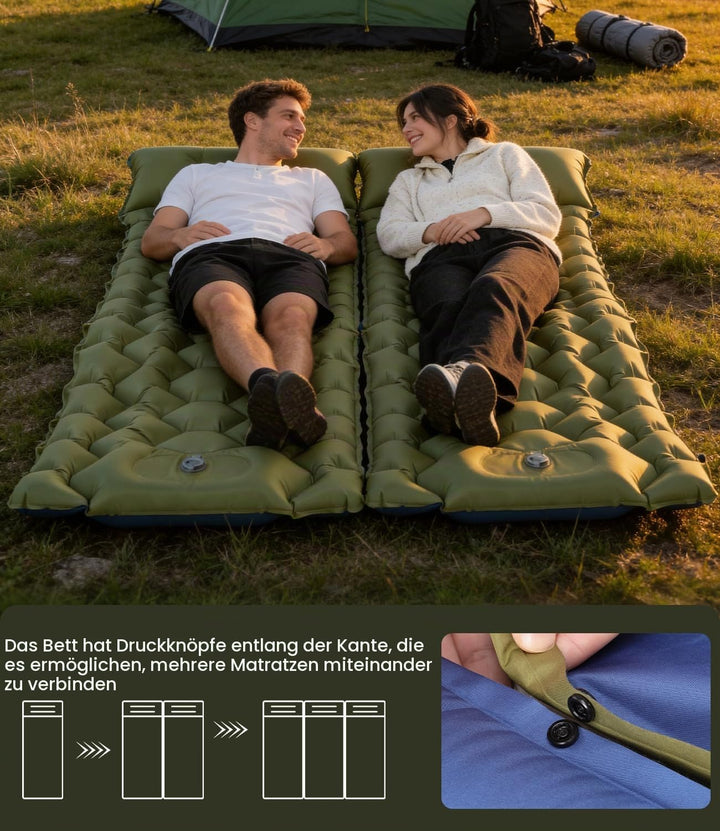 Isomatte Ultraleicht hoch Camping matratze Outdoor luftmatratze schlafmatte kleines packmass mit Fus