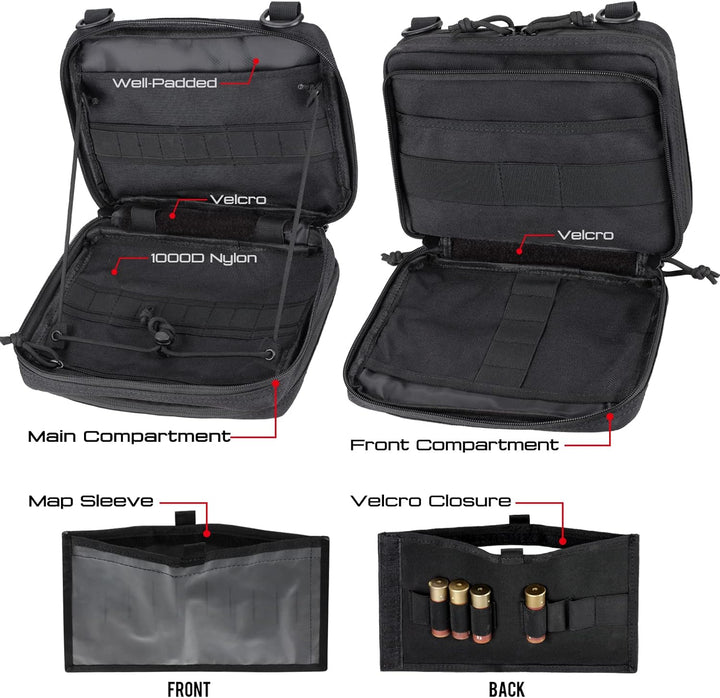 WYNEX Tactical Large Admin Pouch im Double Layer Design, Molle EDC EMT Utility Pouch mit Map Sleeve