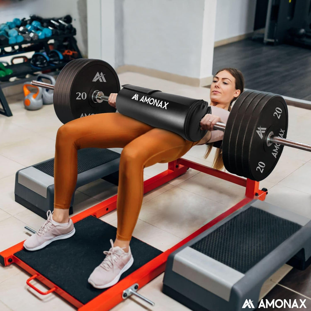 AMONAX Hip Thrust Langhantel Polster, Extra Dicke Barbell Pad, Strapazierfähiges Gym Zubehör, Fitnes