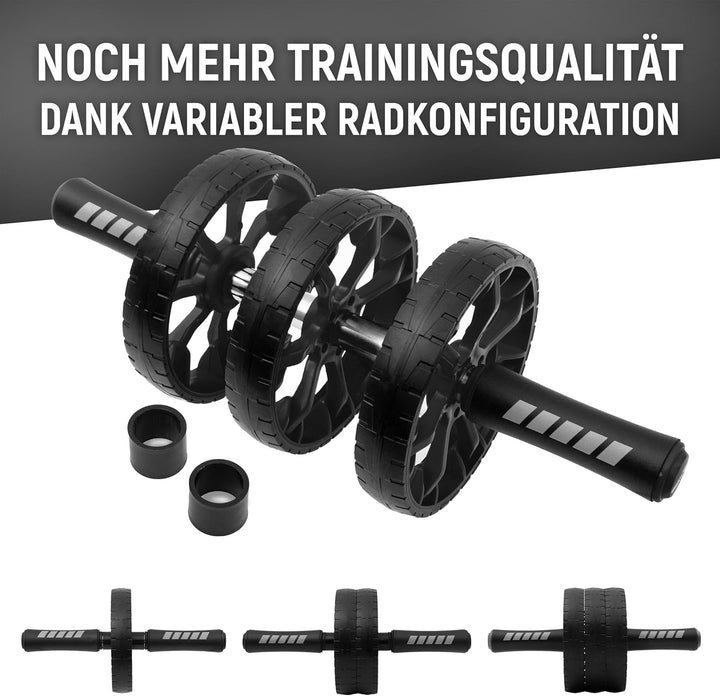 NEOLYMP Bauchtrainer für Zuhause mit Knieauflagen Matte und Bauchroller Videoübungen - Bauchmuskeltr