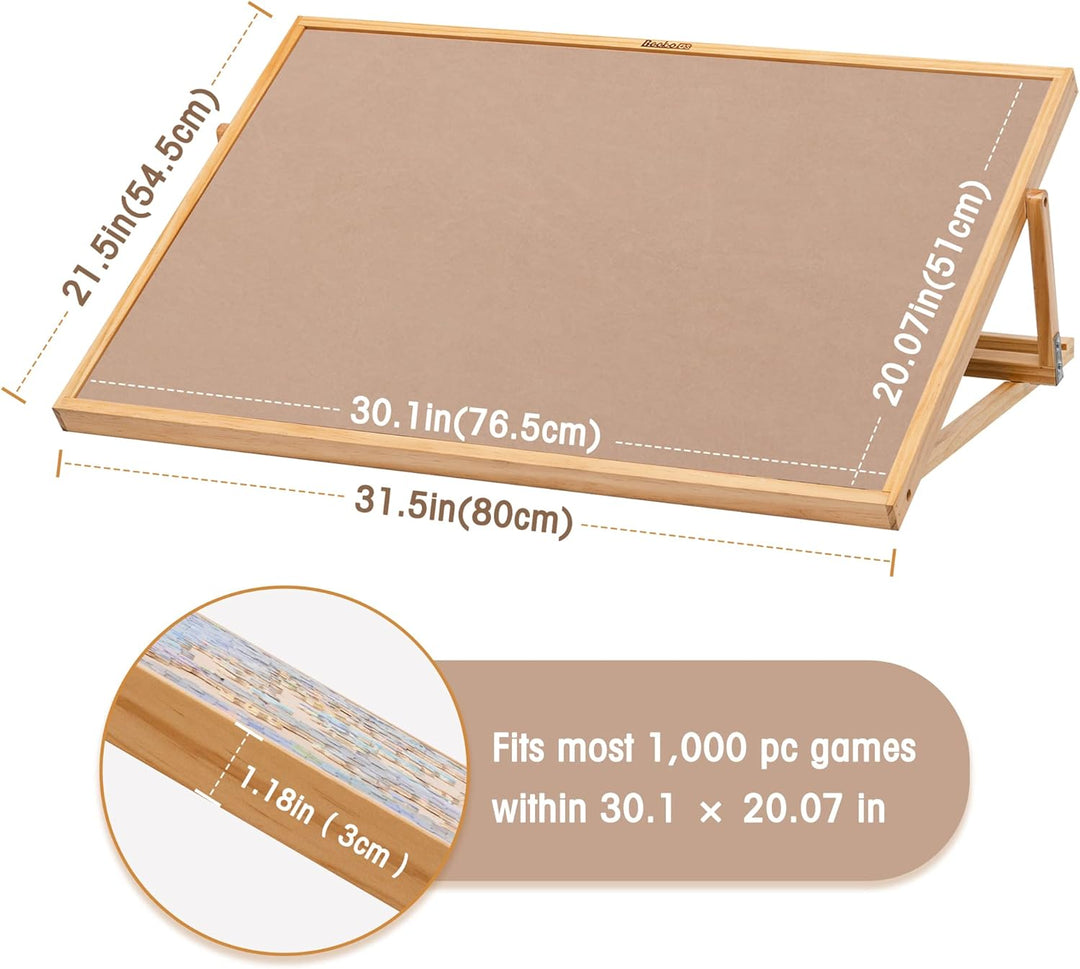 Becko Adjustable Wooden Puzzle Board Jigsaw Puzzle Plateau Puzzle Easel for Adults and Kids for Puzz