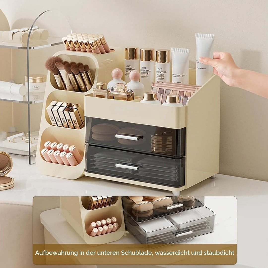 Schminktisch Organizer Mit 2 Schubladen, Kosmetik Organizer, Multifunktion Make Up Organizer, Schmin