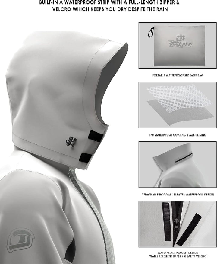 IRON JIA’S Regenanzug Herren Motorrad Regenjacke Wasserdichter Winddicht Atmungsaktiver Reflektieren