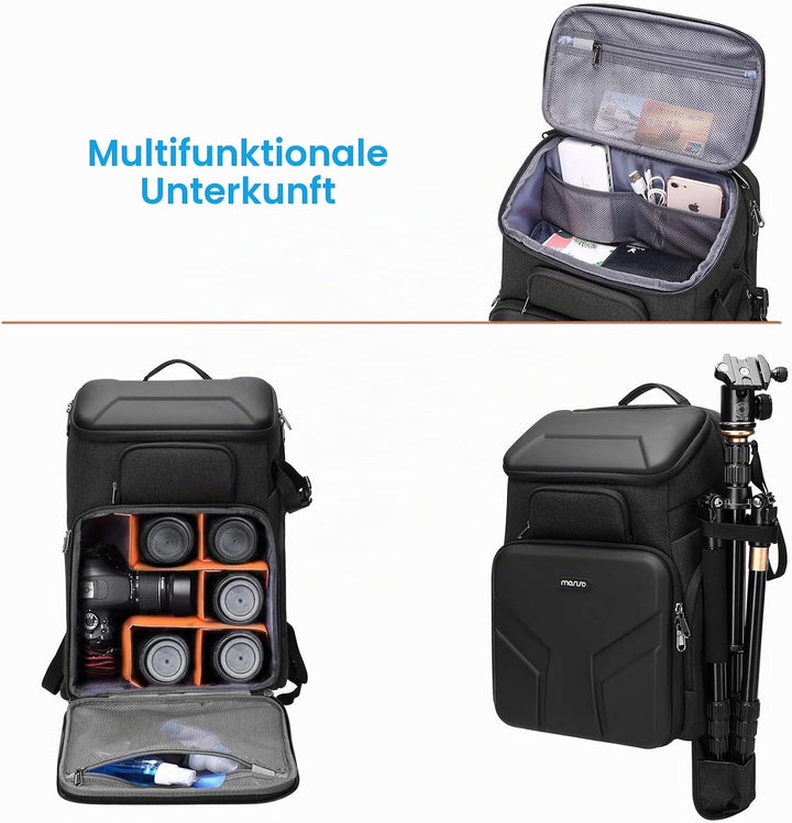 MOSISO Kamera Rucksack, DSLR/SLR/Spiegellose Fotografie Wasserdicht 17,3 Zoll Kamera Tasche mit Fron