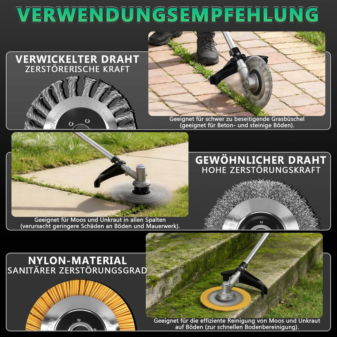 7-IN-1 Akku Rasentrimmer Kompatibel mit Makita Akkus 18V, 1380W Bürstenloser Freischneider Akku mit