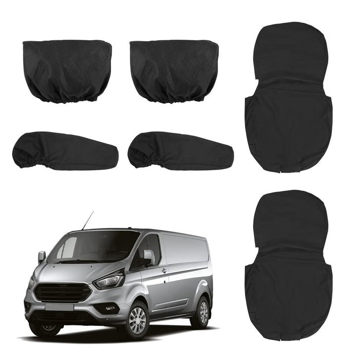 Soekodu Sitzbezüge kompatibel mit Ford Transit Custom 2013-2022 (2 Sitzer), 6er-Set Wasserdichter Vo