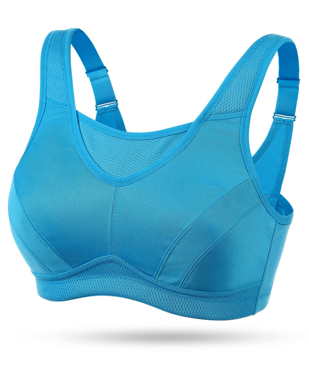 Wingslove Damen Sport BH ohne Bügel Nicht Gepolstert High Impact Bustier Halt Joggen BH 75B Blau, 75