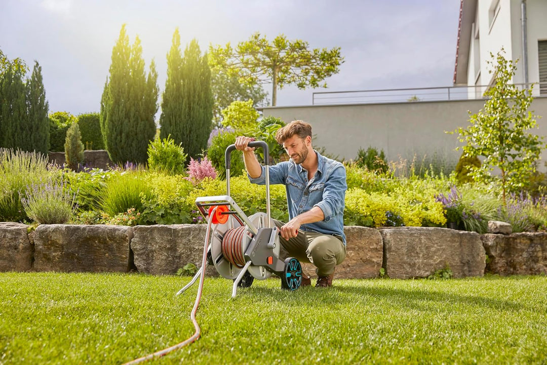 Gardena CleverRoll M Easy Metall Set: Schlauchwagen mit 60 m Kapazität, sehr standfest, stabile Schl