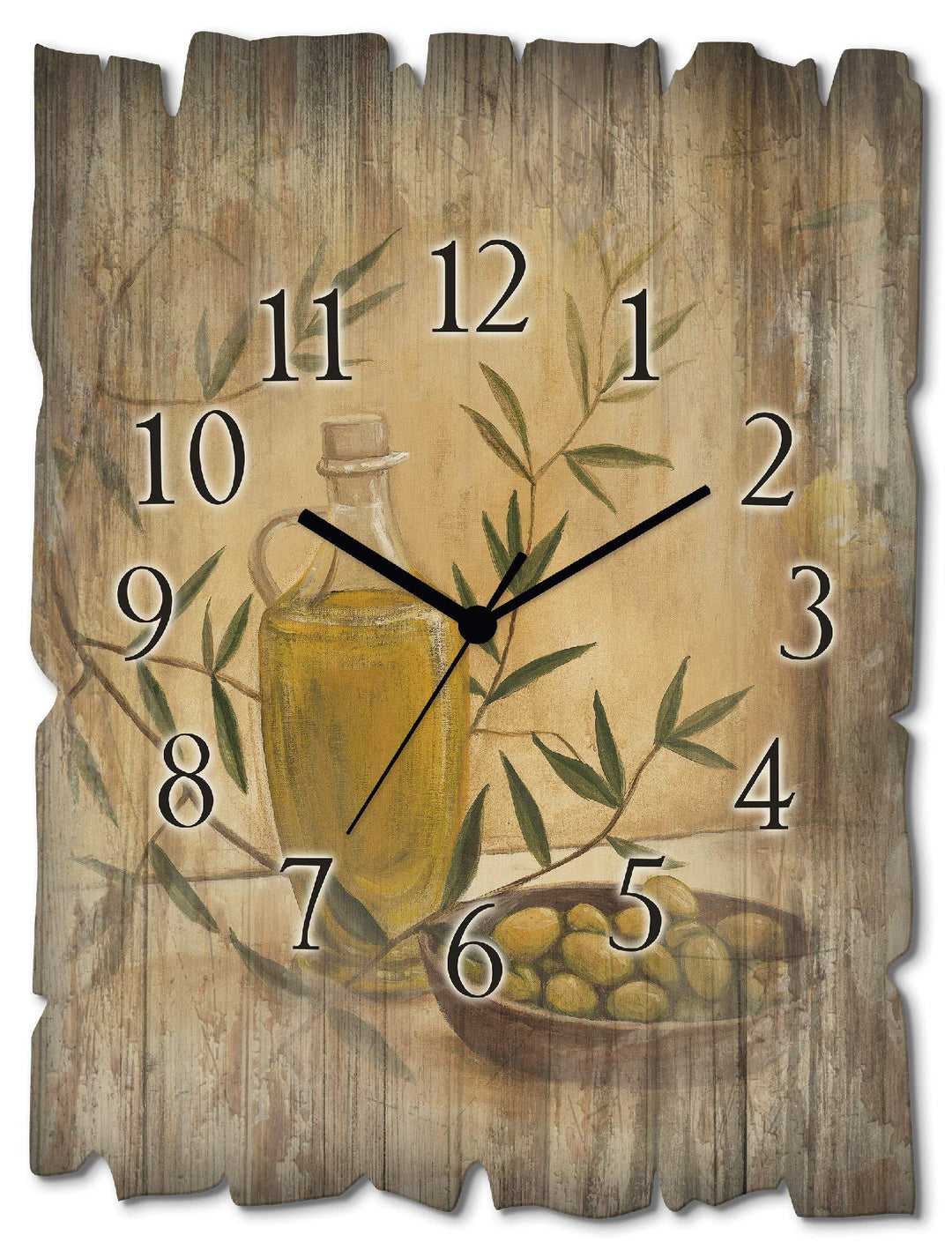 ARTLAND Wanddeko Wanduhr ohne Tickgeräusche aus Holz Funk Uhr 30x40 cm Rechteckig Lautlos Stillleben