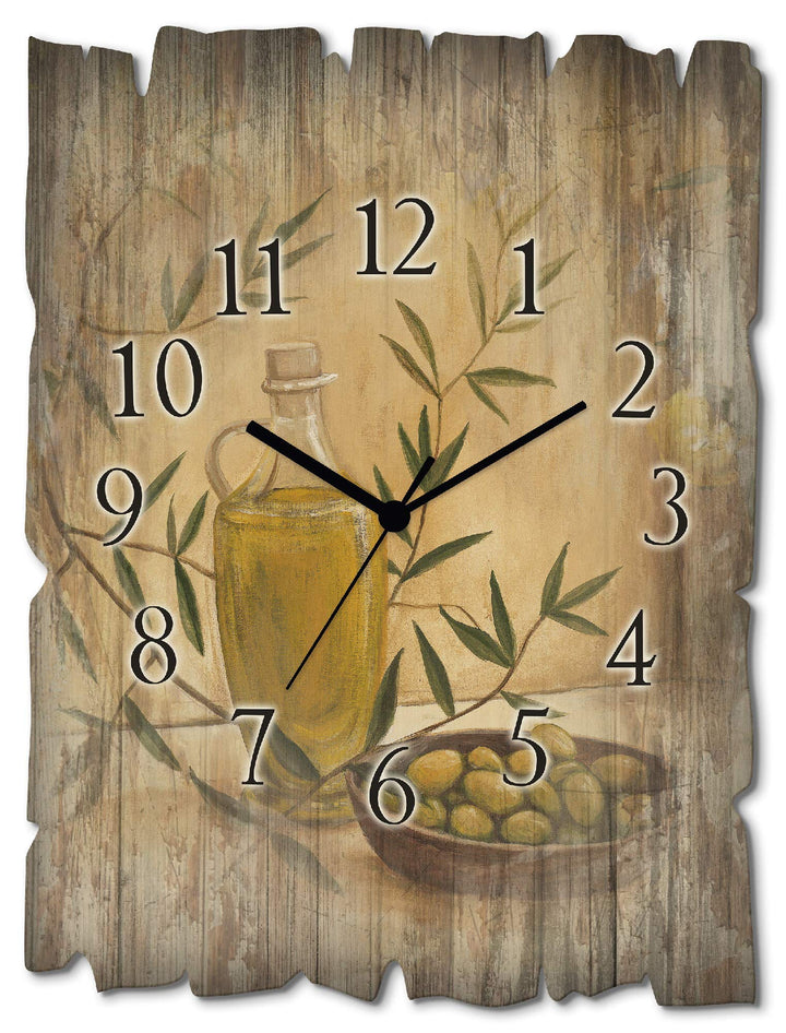 ARTLAND Wanddeko Wanduhr ohne Tickgeräusche aus Holz Funk Uhr 30x40 cm Rechteckig Lautlos Stillleben