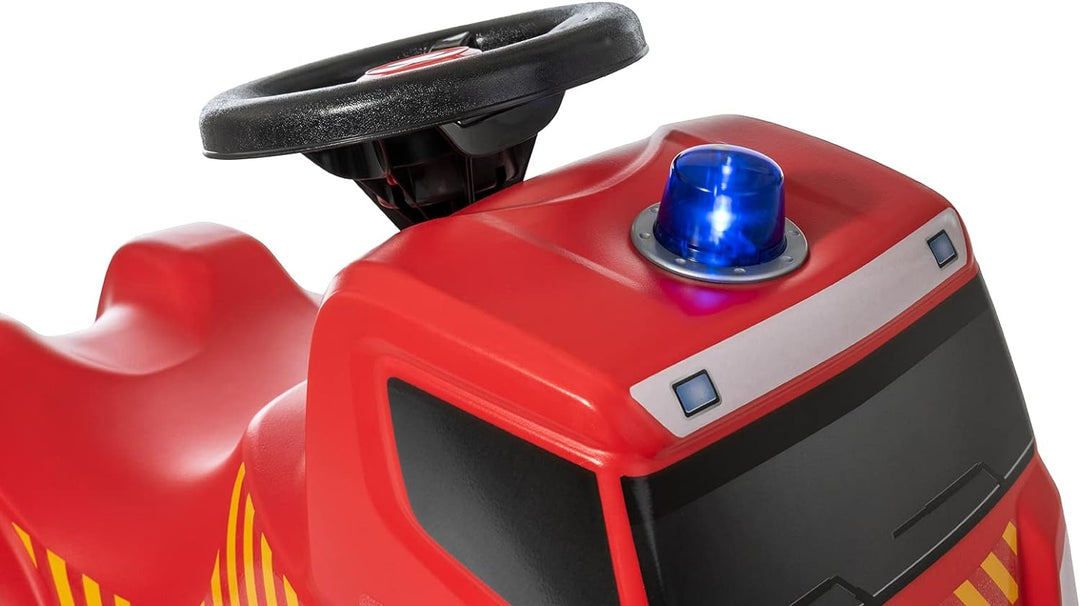 Ferbedo Feuerwehr Rutscher (mit Hupe, neues Design, Sirene, Blaulicht, Feuerwehrauto, Flüsterlaufrei