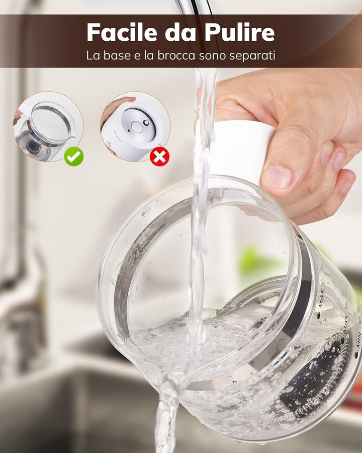 Morpilot Elektrischer Milchaufschäumer, Milk Frother aus Glas, schön zu sehen, 4 in 1 Funktion, Fass