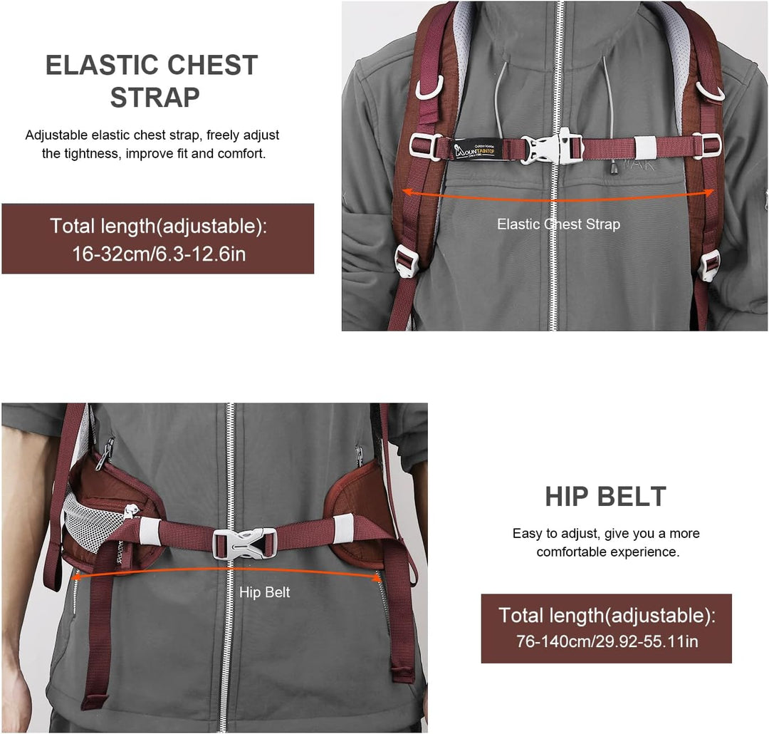 MOUNTAINTOP 40L Wanderrucksack Herren Damen Trekkingrucksack Outdoor Rucksäcke mit Regenhülle für Ca
