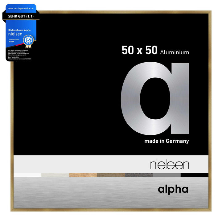 nielsen Aluminium Bilderrahmen Alpha, 50x50 cm, Brushed Amber Brushed Amber 50 x 50 cm, Brushed Ambe