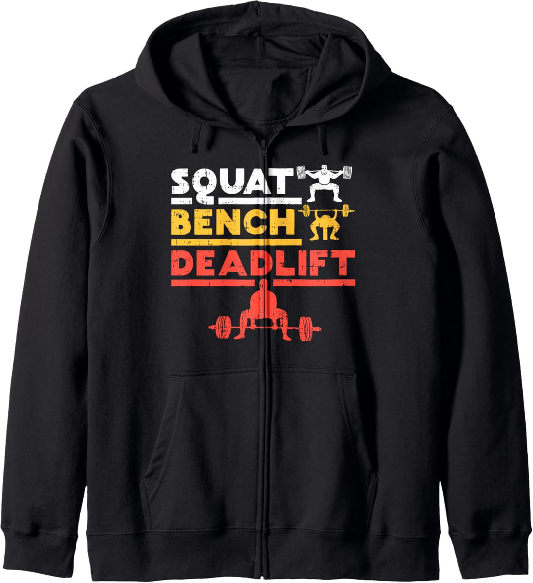 Powerlifting, Kniebeugen, Bank, Kreuzheben, Gewichtheben, T-Shirt Kapuzenjacke