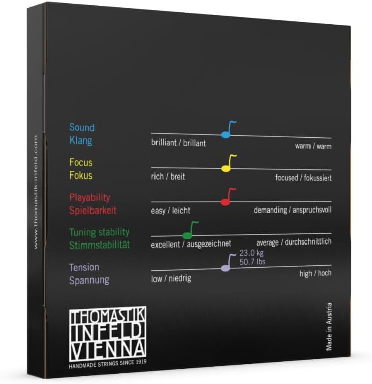 Thomastik Saiten für Violine Vision Titanium Solo Synthetic Core Satz 4/4 Mittel Satz 4/4 VIT100 Sin