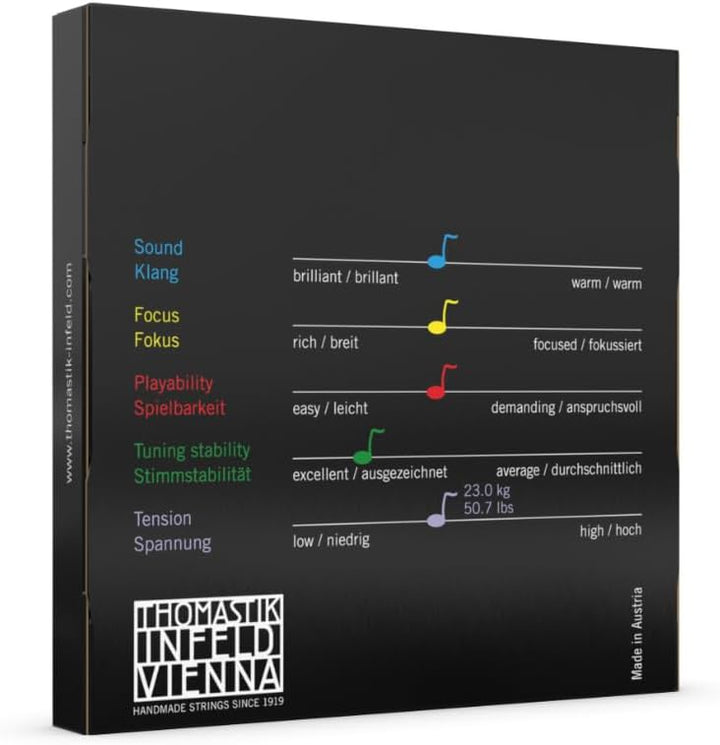 Thomastik Saiten für Violine Vision Titanium Solo Synthetic Core Satz 4/4 Mittel Satz 4/4 VIT100 Sin