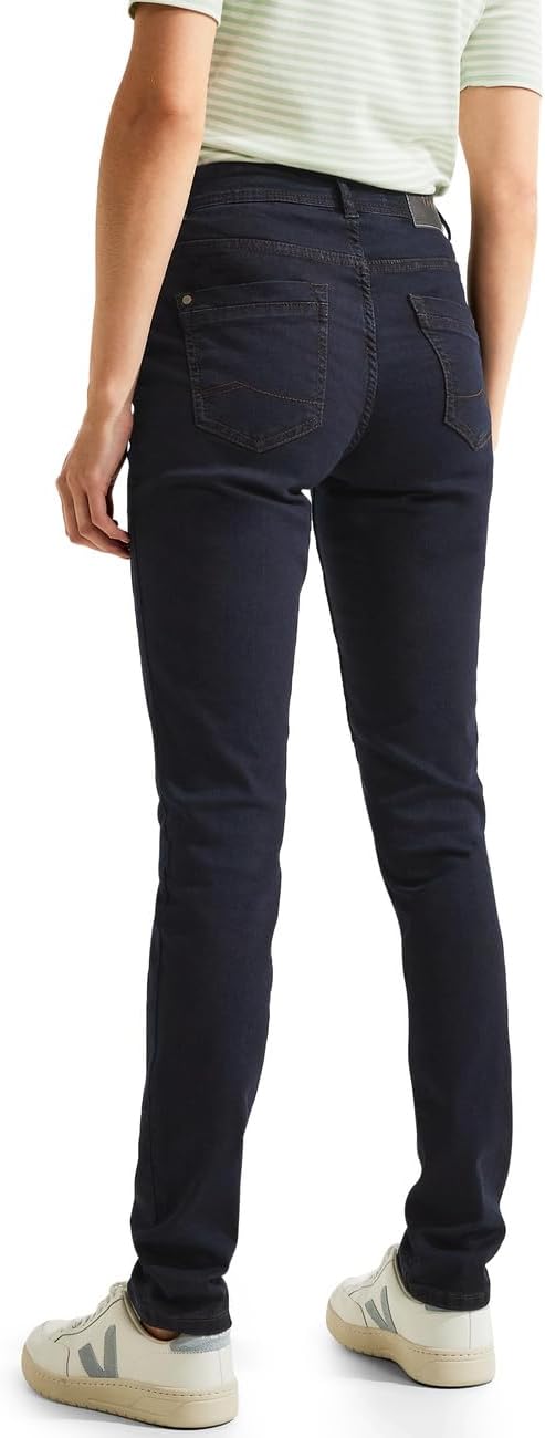 Cecil Damen Jeanshose Slim und High 26W / 34L Blue Black Washed, 26W / 34L Blue Black Washed