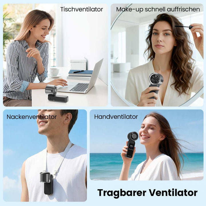 HappyGoo Tragbarer Handventilator, Mini-Turboventilator mit bürstenlosem Motor, 1-100 Geschwindigkei