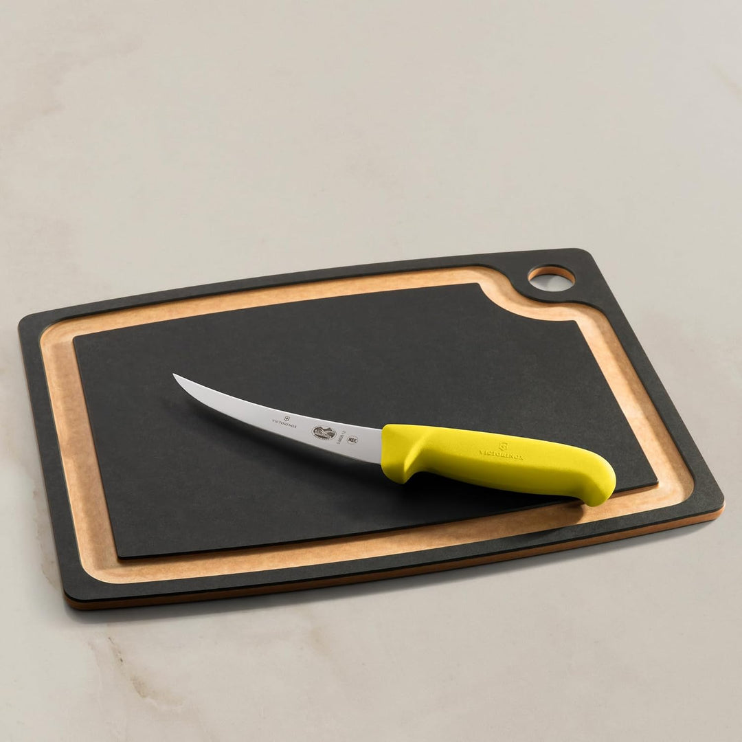 Victorinox Fibrox Ausbeinmesser, Scharfes Küchenmesser für Fleisch und Fisch, 12 cm, Gebogene Klinge