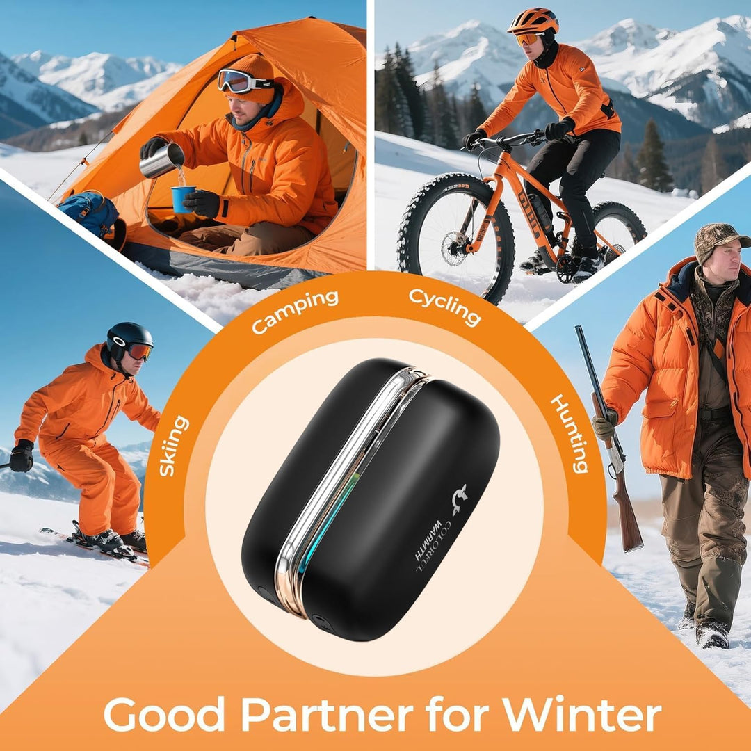 Handwärmer Elektrisch 2 Pack, Taschenwärmer Wiederverwendbar Magnetische Hand Warmers mit RGB-Beleuc