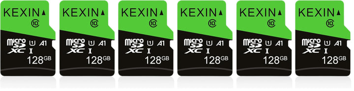 KEXIN Micro SD Karte 128GB 6er Pack, Speicherkarte MicroSDXC Mini SD Karte (A1 C10 U1 4K) Micro SD C