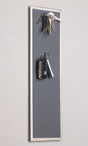 FLUX Objects Magnet - Schlüsselboard aus Edelstahl (42 x 12 cm), mit Filz in Grau