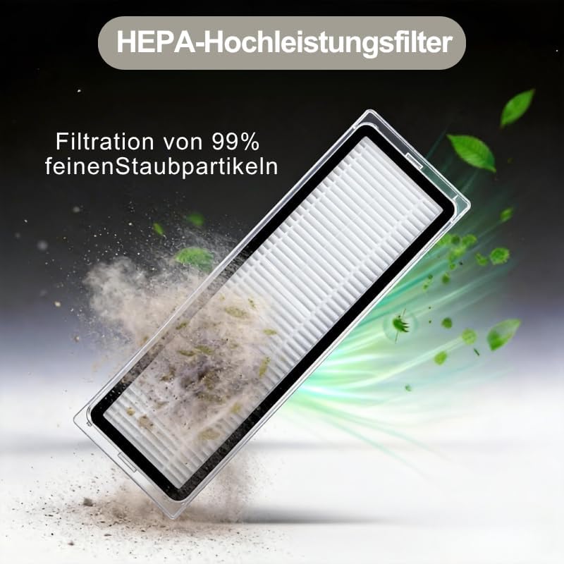 Zubehör für Dreame D20 Pro Plus,2 Hauptbürsten,3 Wischpads,3 Filter hepa,3 Seitenbürsten,3 Staubbeut