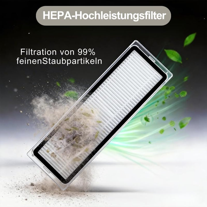 Zubehör für Dreame D20 Pro Plus,2 Hauptbürsten,3 Wischpads,3 Filter hepa,3 Seitenbürsten,3 Staubbeut