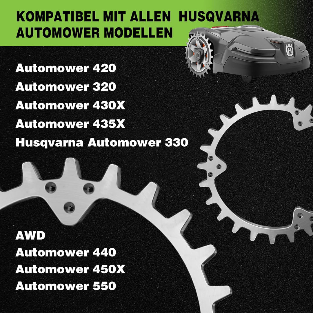 Edelstahl Spikes für Husqvarna Automower 420/320/430X/435X/440/450X, Spikes RasenTraktionsverbesseru