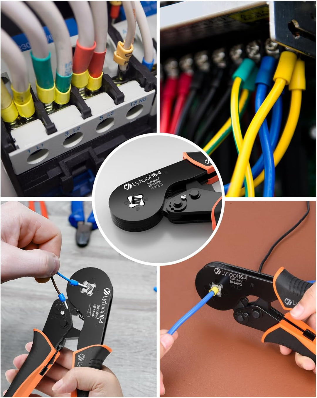Crimpzange 0.08-16mm² Lytool Aderendhülsenzange Zange Sechskant Presszange | für Isolierte Unisolier