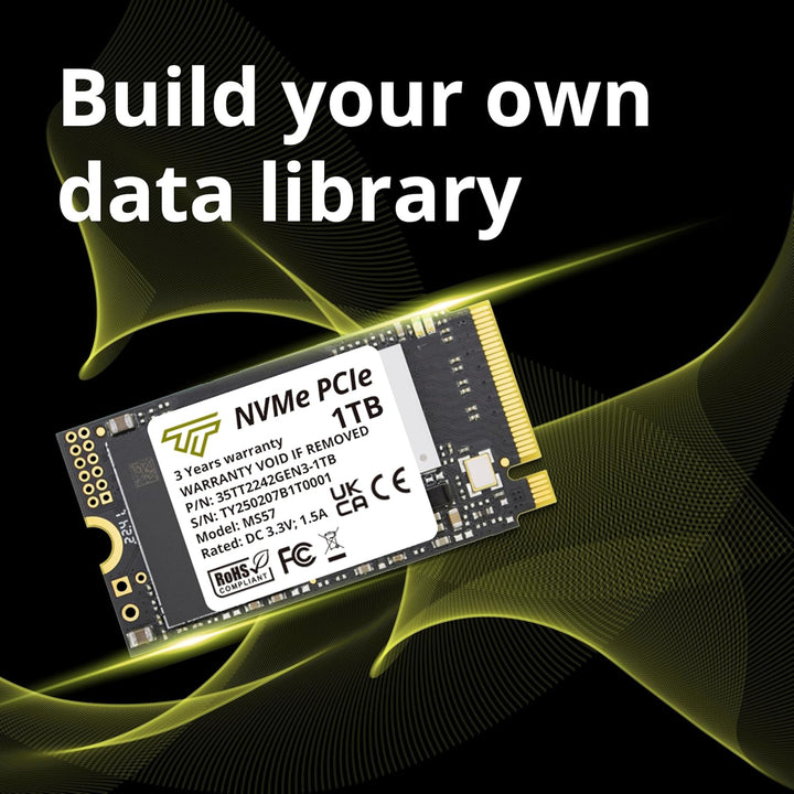 Timetec 1TB M.2 2242 SSD NVMe PCIe Gen3x4 3D NAND TLC Lese-/Schreibgeschwindigkeit bis zu 2.100/1.60