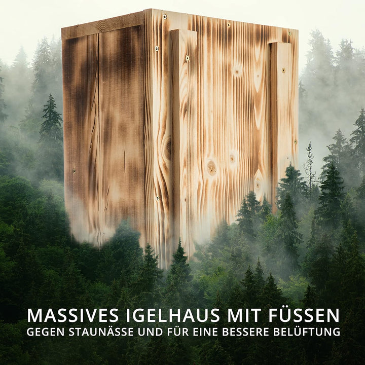 XXXL Igelhaus (IG2) Igelhotel Igelhütte Igelfutterhaus - Igelhaus mit Labyrintheingang und Rattenkla