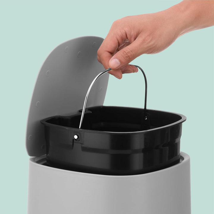 Relaxdays Mülleimer Bad, 5 l, Kosmetikeimer mit Soft-Close, Matte Optik, entnehmbarer Inneneimer, Tr