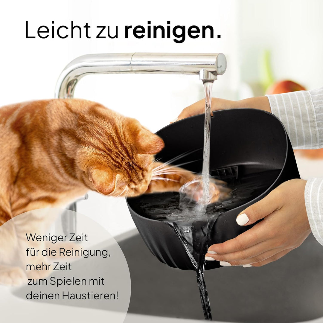Katzenbrunnen - Super leiser, BPA-freier 3L Trinkbrunnen für Katze mit LED und Aktivkohlefilter - Le