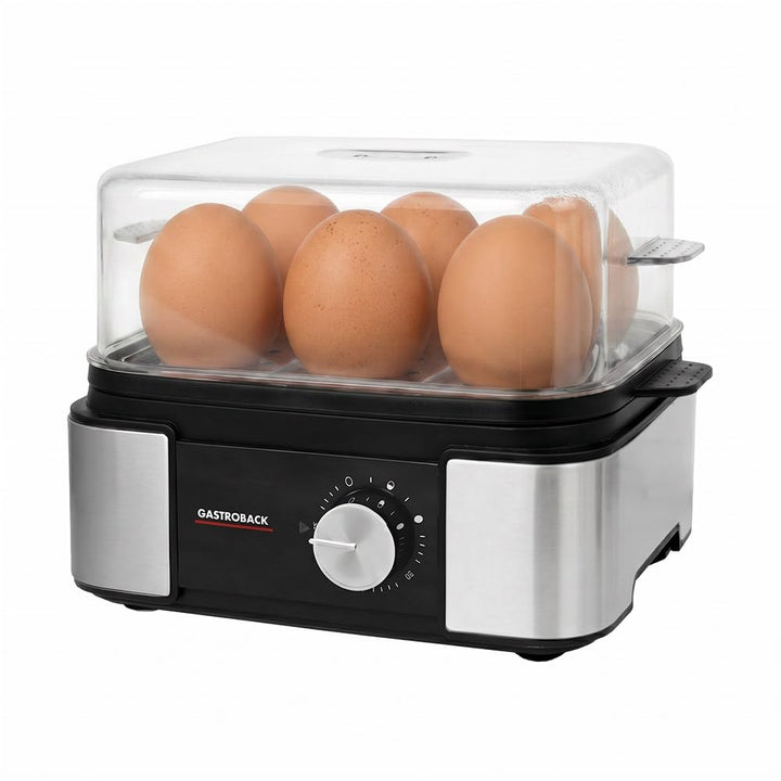 GASTROBACK Mini Eierkocher 6 Eier Edelstahl - Egg Cooker Electric | Abschaltautomatik - Egg Boiler A