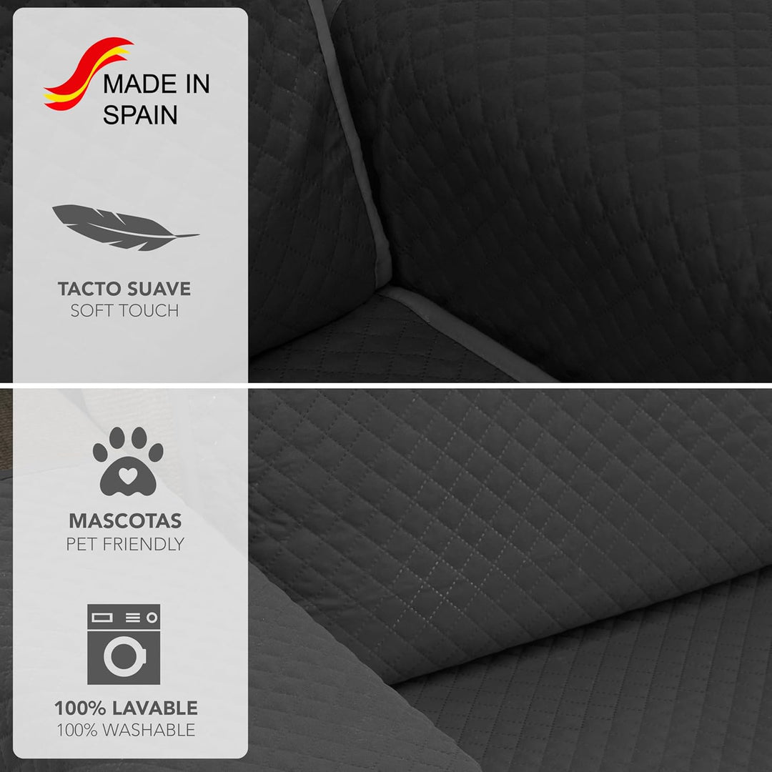 Martina Home Diamond Sofabezug, Polyester, Anthrazit/Schwarz, 4 Plätze Anthrazit/Schwarz 4 Plätze, A