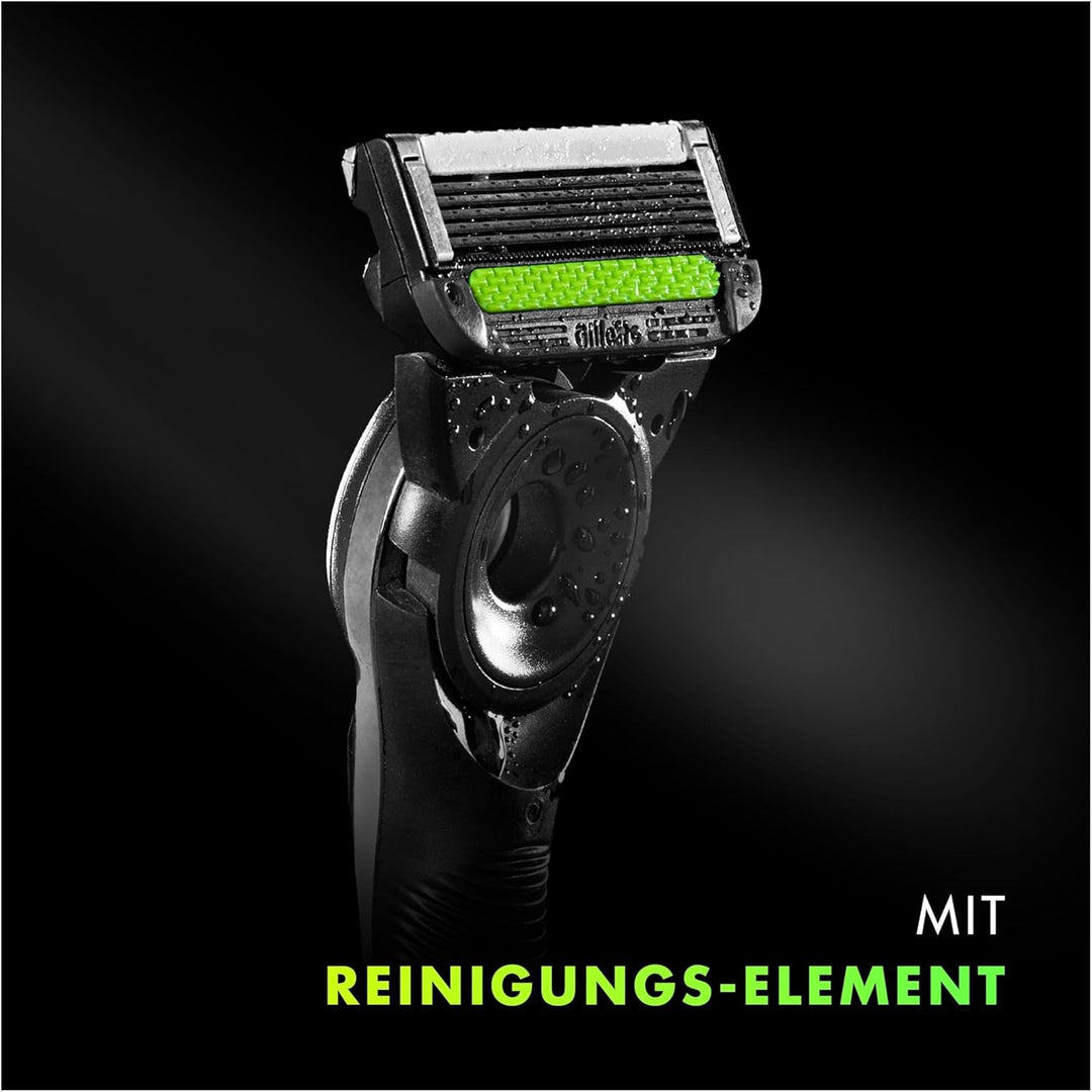 Gillette Labs Nassrasierer Herren, Rasierer mit Reinigungs-Element + 5 Ersatzklingen, Geschenk für M